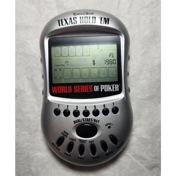 WSOP Texas Hold 'Em Tested Handheld Game Excalibur With Manual & Box 2004 - Picture 2 of 8